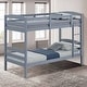 preview thumbnail 5 of 10, Grey Wood Twin Over Twin Bunk Bed with Staircase