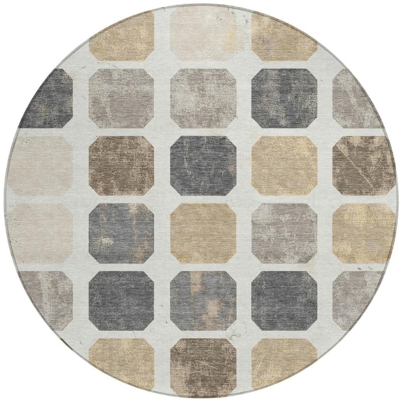 HomeRoots Geometric Transitional Rectangle Outdoor Rug