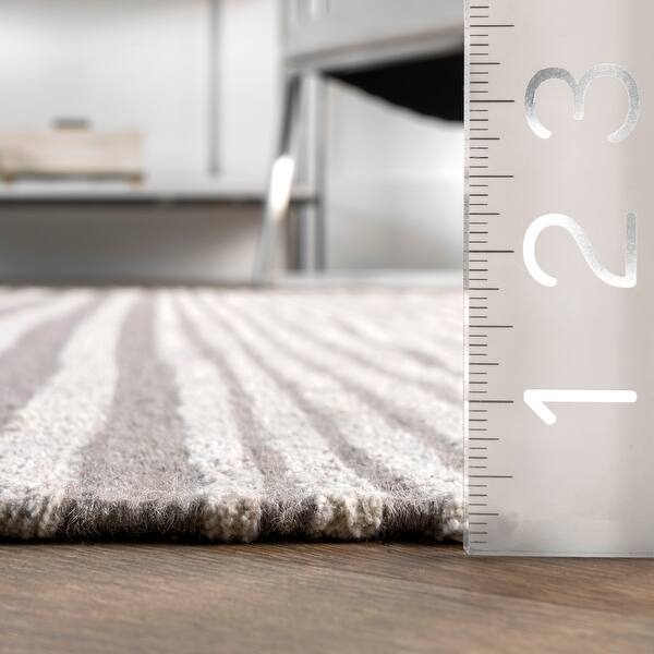 dimension image slide 1 of 2, Nuloom Rose Stripe Cotton Flatweave Tassel Area Rug