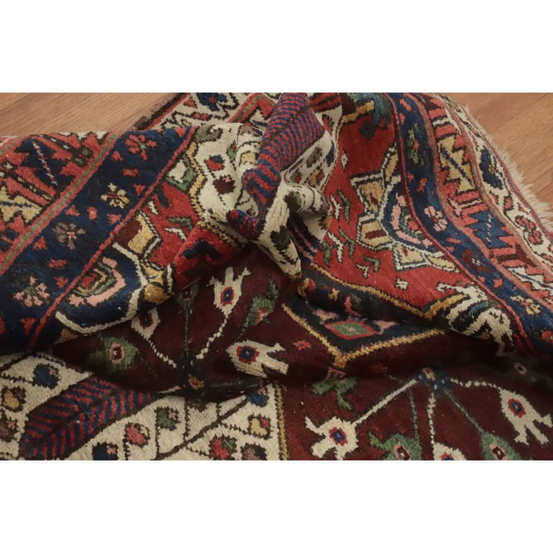 Hand Knotted Oriental 100% Wool Carpet Traditional Geometric Multi-Colored Bakhtiari Area Rug - 7' 10'' X 4' 4''