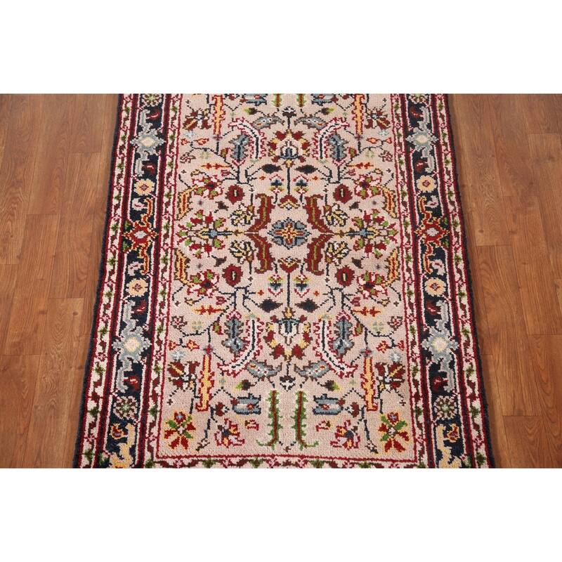 Floral Transitional Oushak Oriental Accent Rug Handmade Wool Carpet - 3'0"x 4'11"