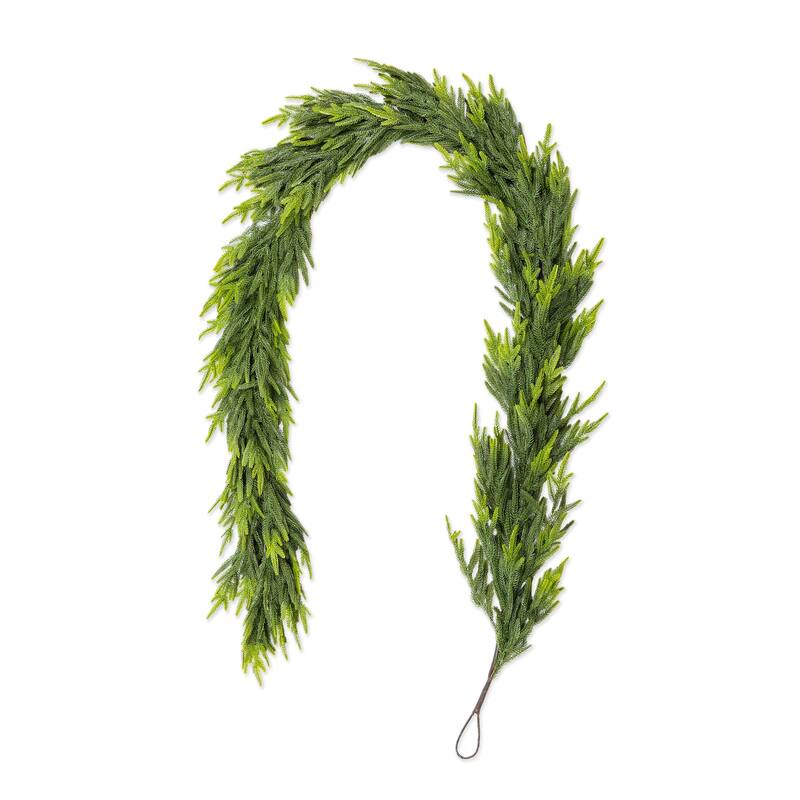 Glitzhome Christmas Greenery Pine PE Dripping Garland & Wreath & Teardrop Set - 9ft Garland