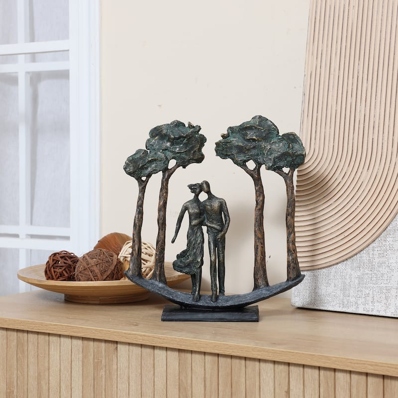 Resin Couple Love in the Park Statue Tabletop Decor