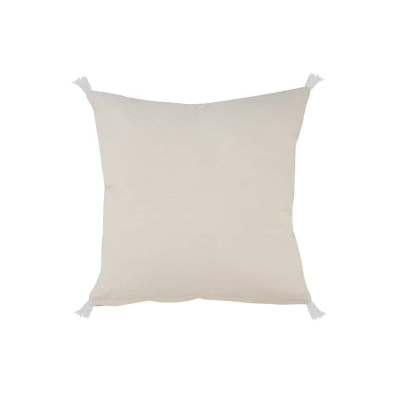 Sevita Coastal Geometric Braided and Tasseled Throw Pillow