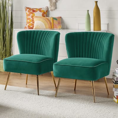 Monica Tufted Velvet Upholstered Side Chairs (Set of 2)