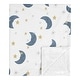 preview thumbnail 1 of 3, Moon and Star Collection Boy or Girl Baby Receiving Security Swaddle Blanket - Navy Blue and Gold Watercolor Celestial Sky