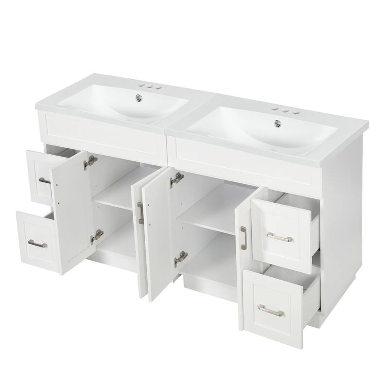 30" Bathroom Vanity Set / 60" Double Bathroom Vanities with SMC Resin Sinks