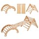 preview thumbnail 2 of 26, VEVOR Pikler Triangle Set Toddler Climbing Toys Indoor Playground, Ramp, and Arch, Montessori Climbing Set Large Size - Wood Color