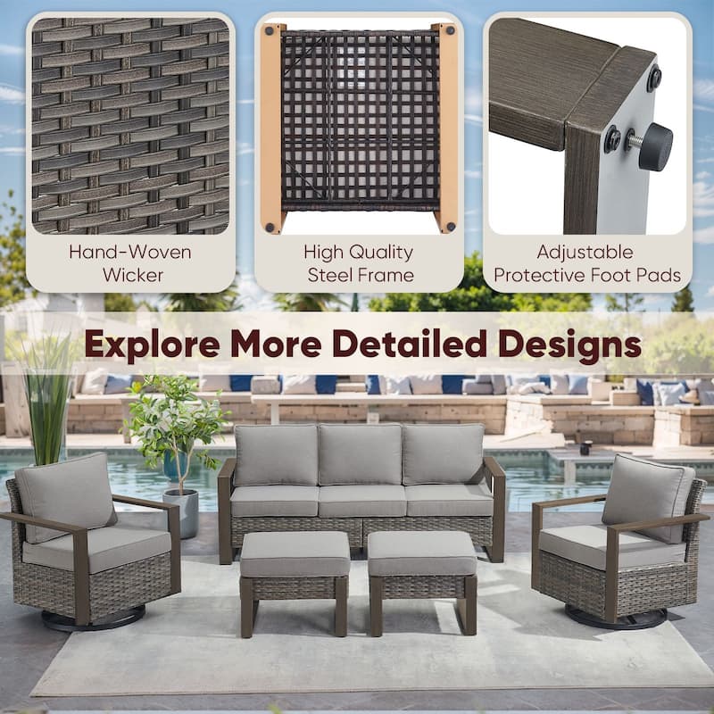 Outdoor Patio Chair with Thick Cushion