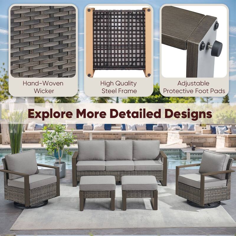 Pocassy Outdoor Patio Chairs Set for Garden Yards