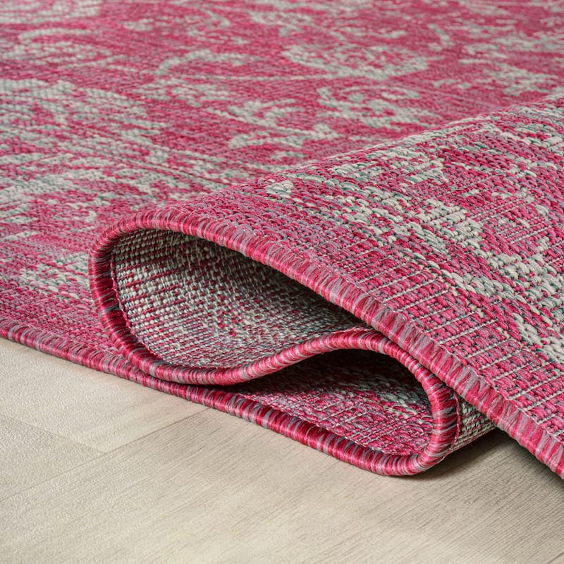 JONATHAN Y Sinjuri Bohemian Textured Weave Floral Indoor/Outdoor Area Rug