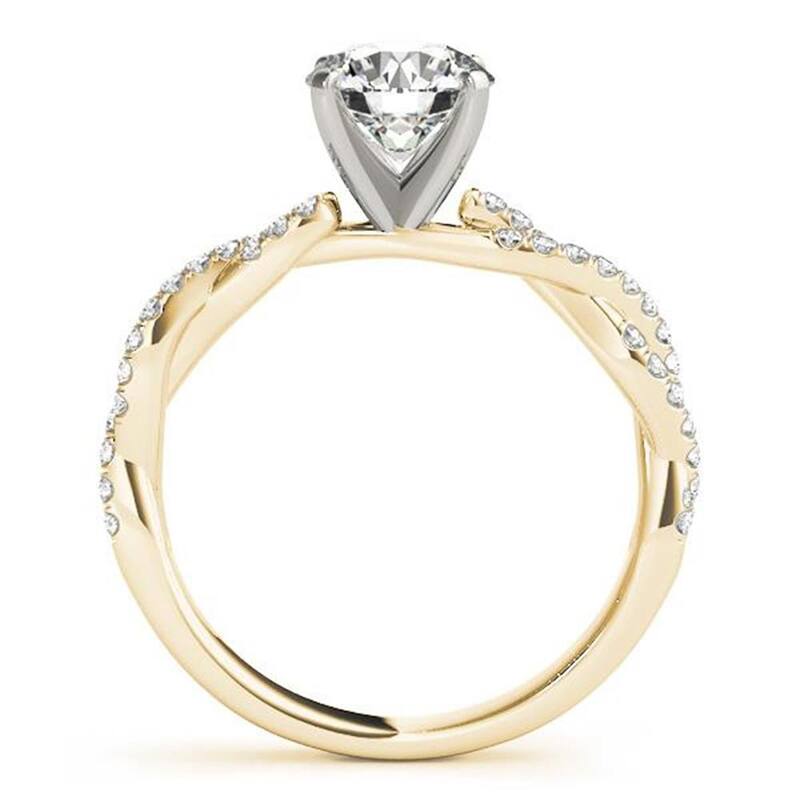 Auriya 14k Gold Twisted Moissanite Engagement Ring 1.20ctw