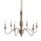 preview thumbnail 12 of 11, Farmhouse 6-Light Wood French Country Chandelier for Dining Room Bedroom