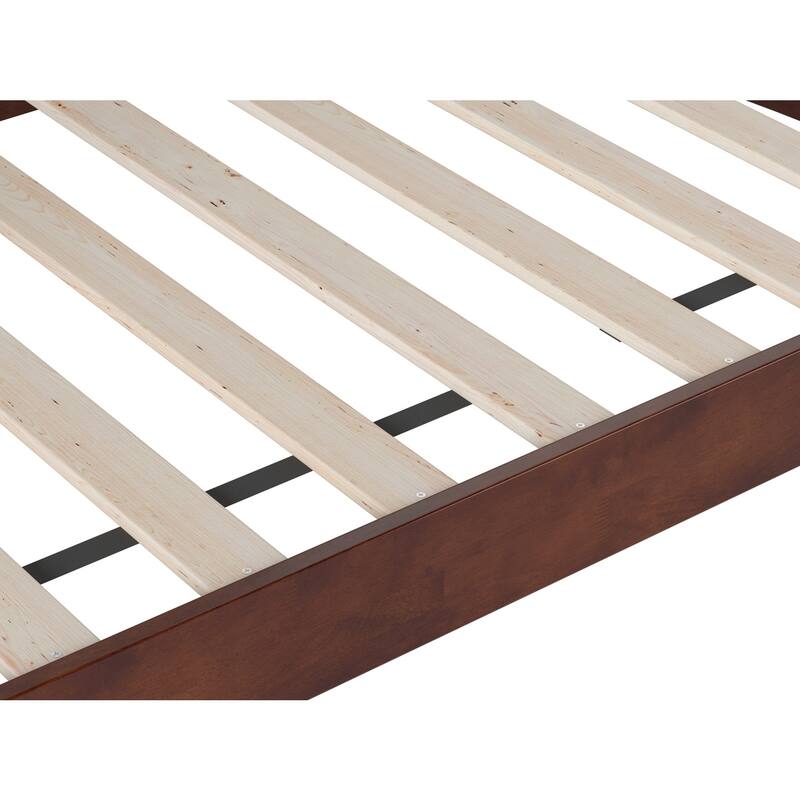 Twin Daybed with Wood Frame - Walnut Finish, Curved Backboard, Day Bed for Living Room or Guest Room