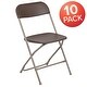 preview thumbnail 20 of 104, 10 Pack 650 lb. Capacity Premium Plastic Folding Chair Brown