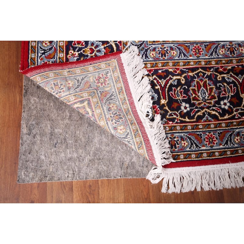 Traditional Red Kashan Turkish Rug Machine Made Living Room Carpet - 9'9" x 13'0"