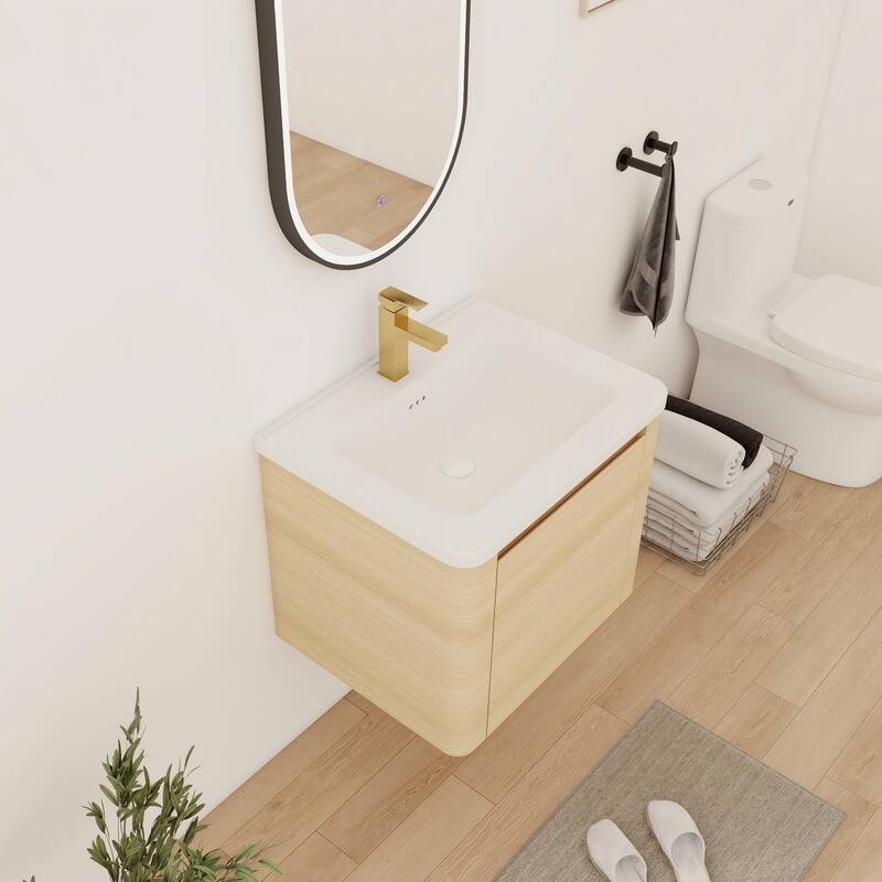 Bathroom Vanity With Sink In 24/28/36/40/60/68 Inch, Floating Bathroom Vanity With Soft Close Door