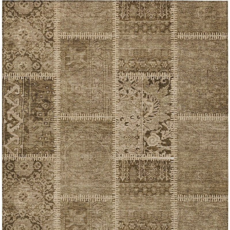 HomeRoots Patchwork Transitional Rectangle Outdoor Rug
