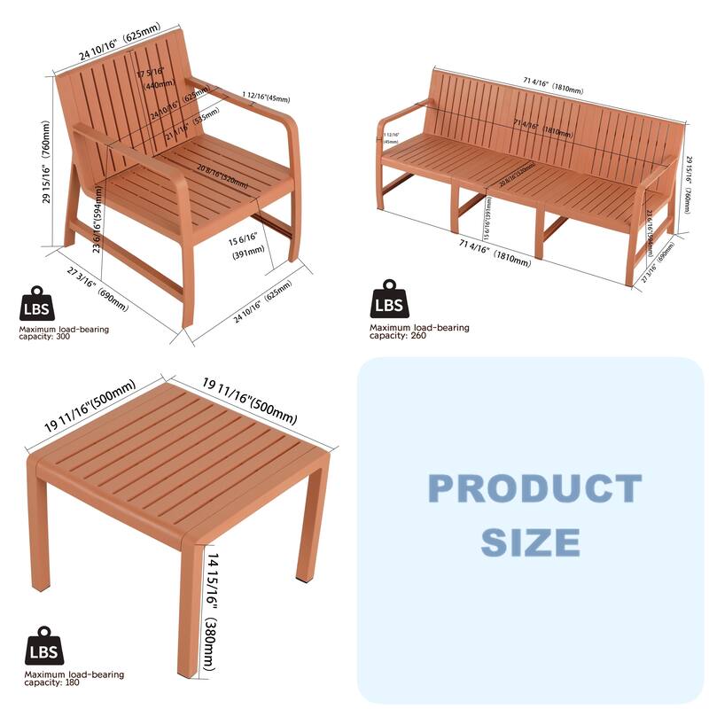 Malwee Indoor/Outdoor Furniture Chair Set with Table, All-Weather UV Resistant PP Material, for Garden, Balcony & Living Room