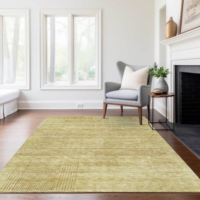 Machine Washable Indoor/ Outdoor Chantille Contemporary Imprints Rug