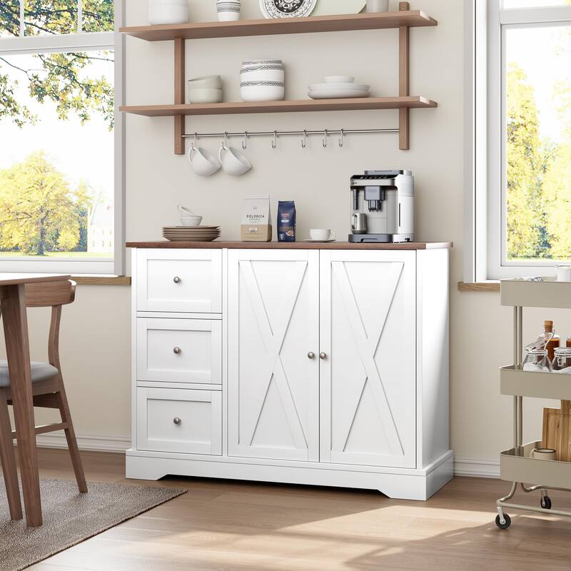 Sideboard Buffet Cabinet with 3 Drawers