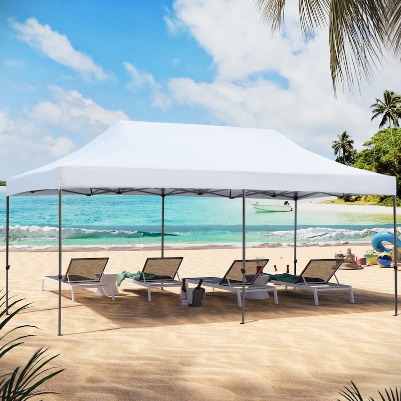 Erommy Canopy Tent, Commercial Instant Canopy Heavy Duty with Roller Bag, Sand Bags, Wind Ropes & Ground Nails, Outdoor Canopies
