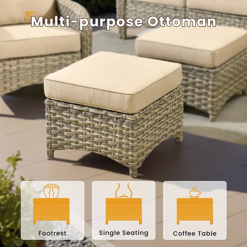 XIZZI 9-Piece Outdoor Patio Furniture Wicker Swivel Chairs Set