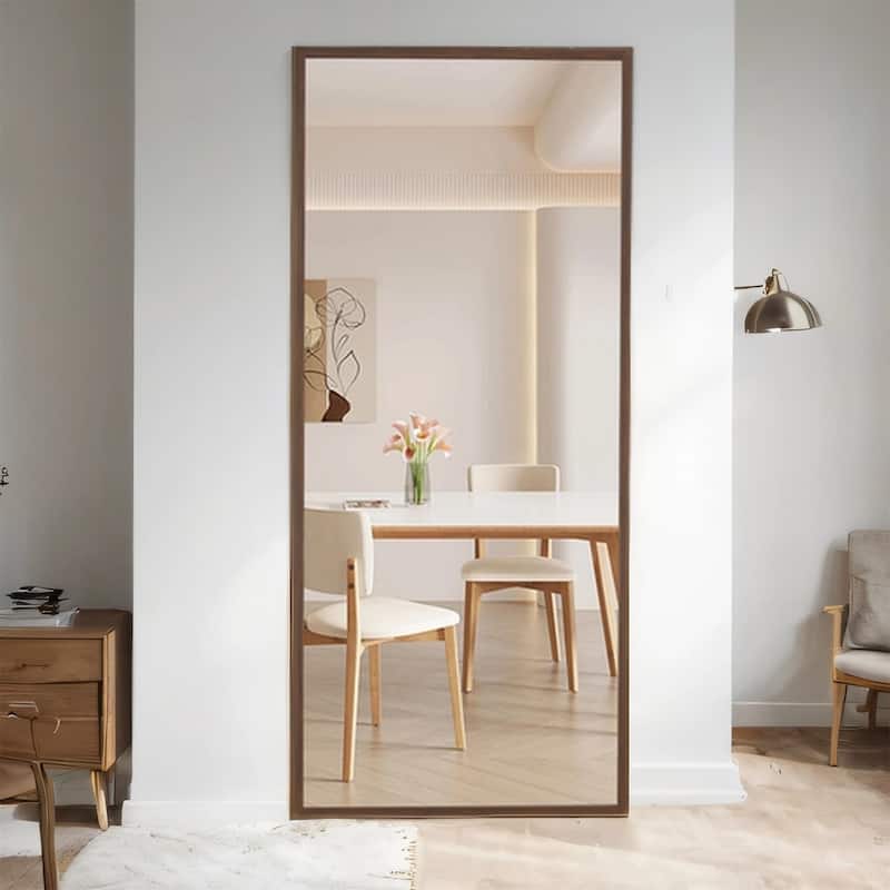 71" Wood Frame Full Length Mirror,Dressing Mirror - Brown