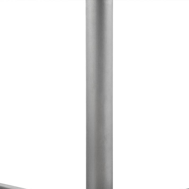 23.5 in. Red and Chrome Square Metal End Table, Sturdy Build End Side Table for Living Rooms