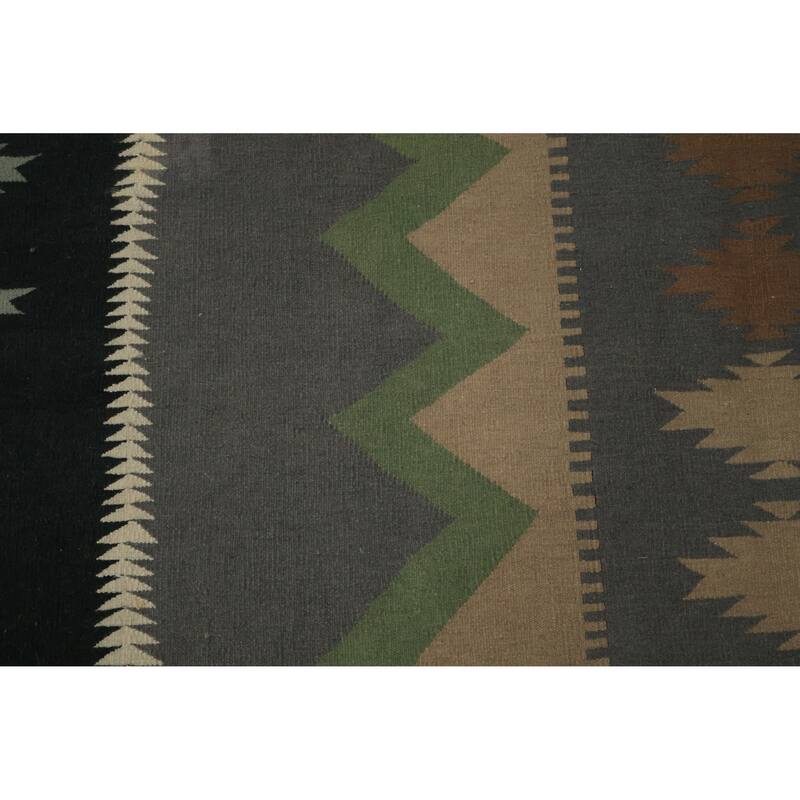 Hand Woven Oriental 100% Wool Carpet Southwestern Tribal Multi-Colored Kilim Area Rug - 11' 6'' X 11' 6''