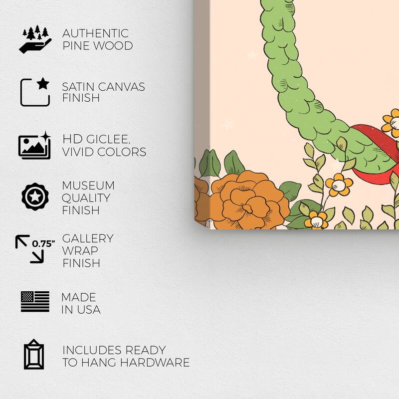 Wynwood Studio Canvas Floral and Botanical Floral Agreement Green Modern & Contemporary Wall Art Canvas Print