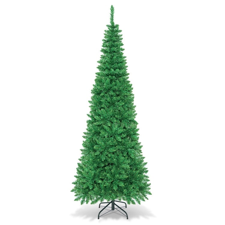 Slim Prelit Christmas Tree with LED Lights Ideal for Narrow Spaces