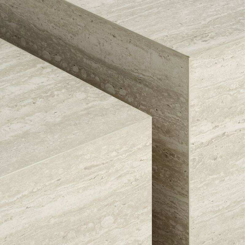 Caffoz Modern Square Faux Marble Nesting Coffee Tables - Set of 2
