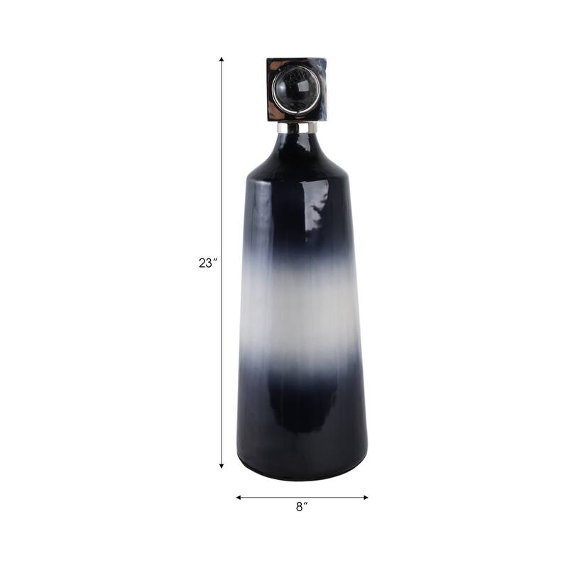 Glass Metal Decorative Vase with Contemporary Single Modern Accents