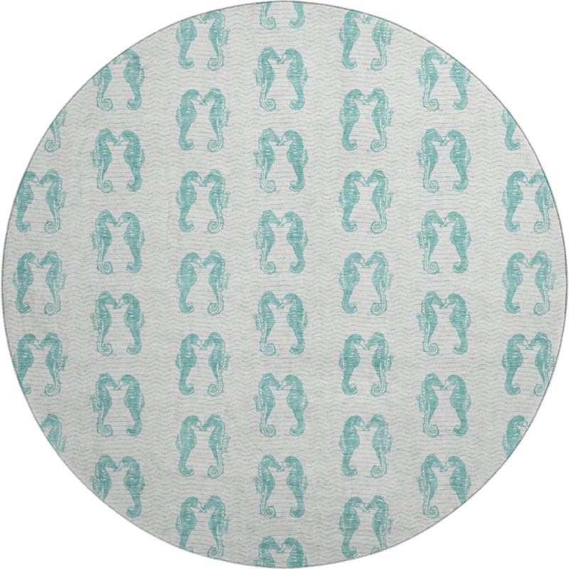 Premium Washable Super Soft Coastal Seahorse Mayfield Rug