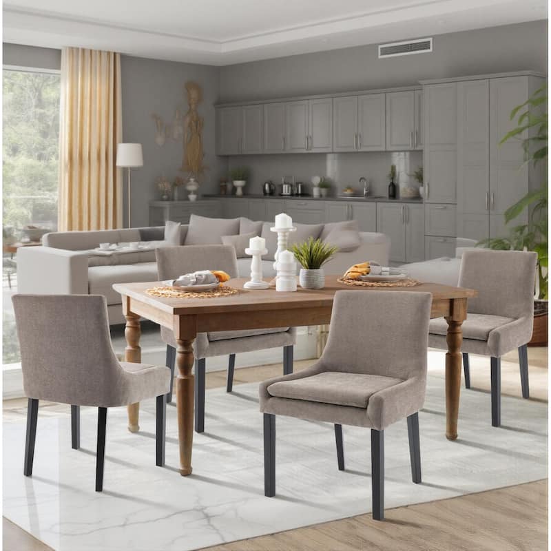 RENEWLINE Mid-Century Modern Corduroy Upholstered Dining Chairs with Solid Wood Legs,Set of 2/4/6