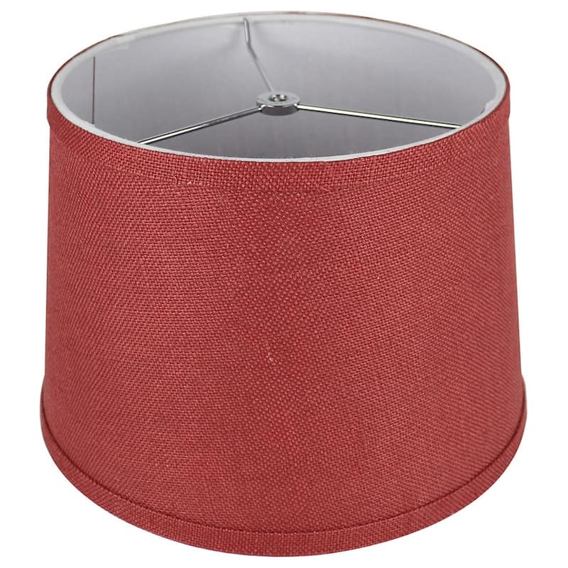 French Drum Burlap Lampshade, 12" to 16" Bottom Size