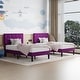 preview thumbnail 58 of 65, VECELO Upholstered Kids Bed Frame with Diamond Tufted Headoard,Twin Size Bed Set of 2