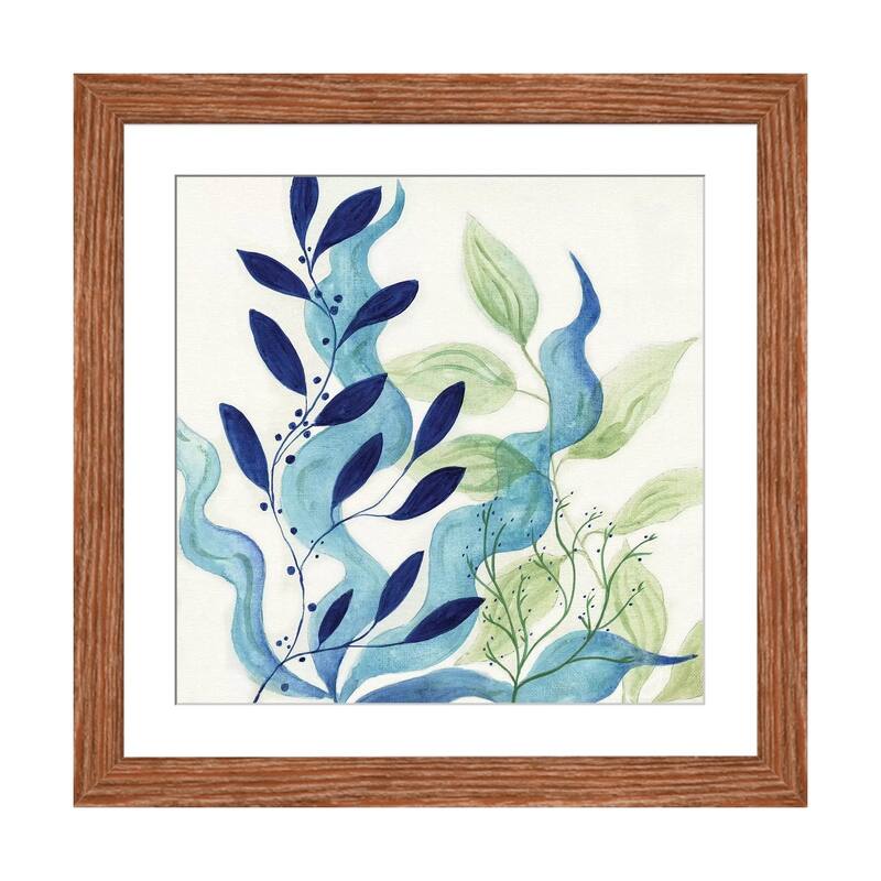 iCanvas "Blue Coral I" by Tava Studios - Walnut - 16x16x1
