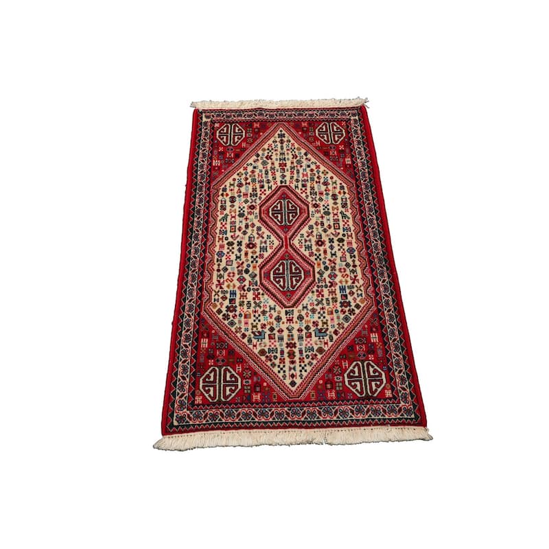2'5''x4'1'' Hand Knotted Wool Ivory Abadeh Traditional Rug - 2' 5'' x 4' 1''