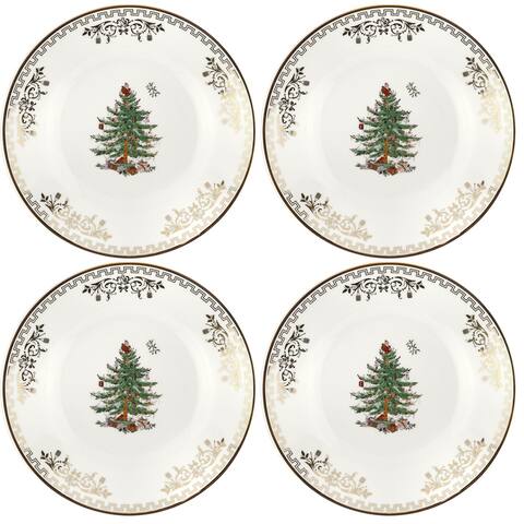 Spode Christmas Tree Gold Bread and Butter Plates, Set of 4 - 6 Inch