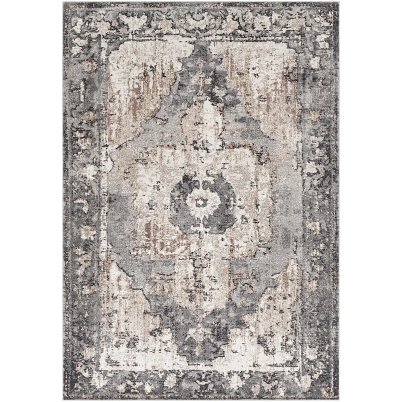 Hauteloom Newalla Living Room, Bedroom Area Rug - Camel, Charcoal, Dark Brown - 12' x 15'