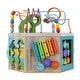 preview thumbnail 7 of 10, Teamson Kids Preschool Play Lab 7-in-1 Large Wooden Activity Station, Natural - 15.71" L x 16.1" W x 16.1" H