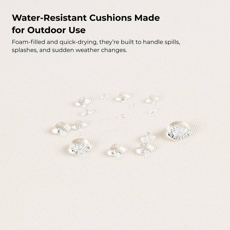 Anmytek Stylish Comfortable 4 Piece Acacia Wood Table Top Patio Furniture Set with Modern Brown Beige Cushions