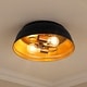 preview thumbnail 2 of 3, Golden Lighting Rebel 2-light Flush Mount in Matte Black - Matte Black with Matte Black