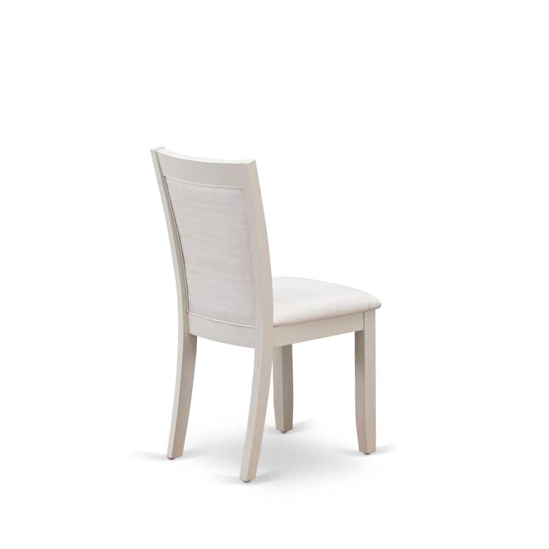 East West Furniture Monza Parson Dining Chairs - Linen Fabric Upholstered Chairs, Set of 2, (Finish Options)