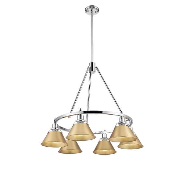 slide 1 of 1, Orwell 6-Light Chandelier in Chrome with Brushed Champagne Bronze - Silver