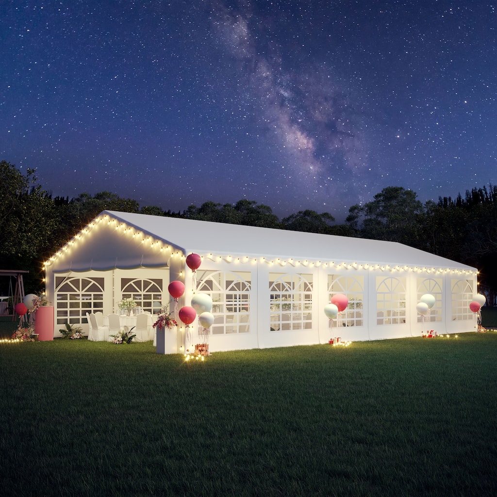 EROMMY 20x40 White Party Shelter Pavilion Tent with Adjustable Sidewalls for Outdoor Use