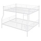 preview thumbnail 6 of 9, Minimalist Design Full XL Over Queen Metal Bunk Bed with Ladder,Streamlined Frame and Full Length Gridded Guardrails