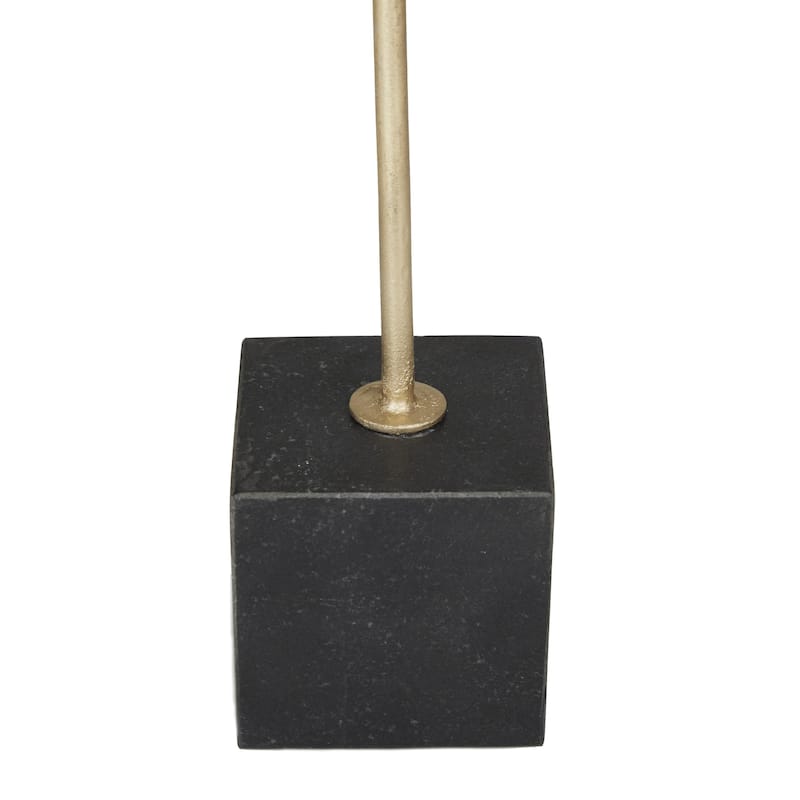 Marble Geometric Sculpture with Black Base - Gold - CosmoLiving by Cosmopolitan